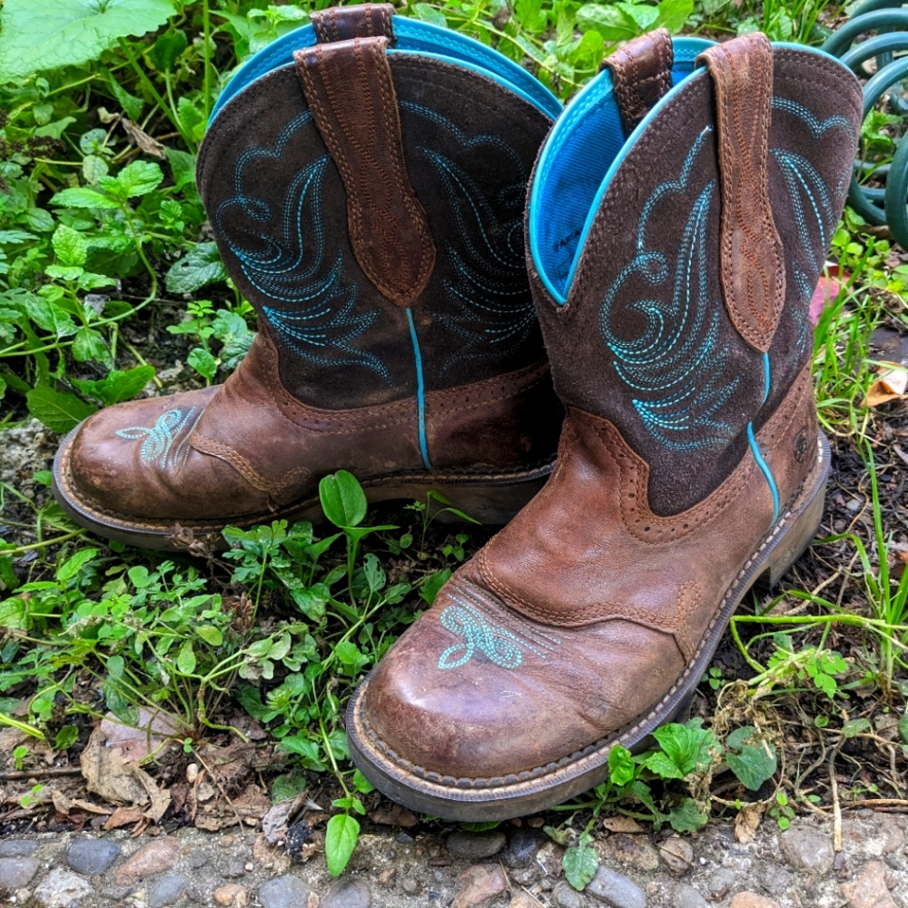 Ariat Fatbaby Heritage Dapper Western Boots - Turquoise Stitching